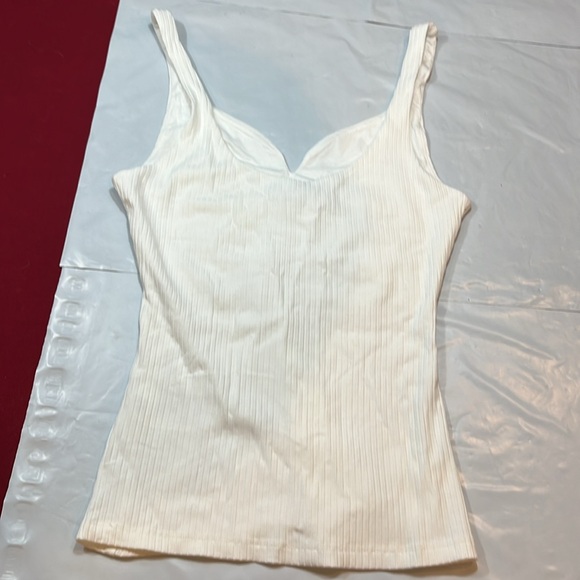 CROP TOP shirts LOT OF TWO WHITE sweetheart neck ribbed black Long sleeves Small - Picture 13 of 13